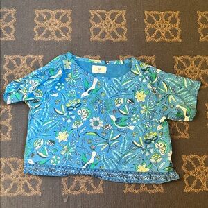 Printfresh Blue Floral and Bird Pattern Top